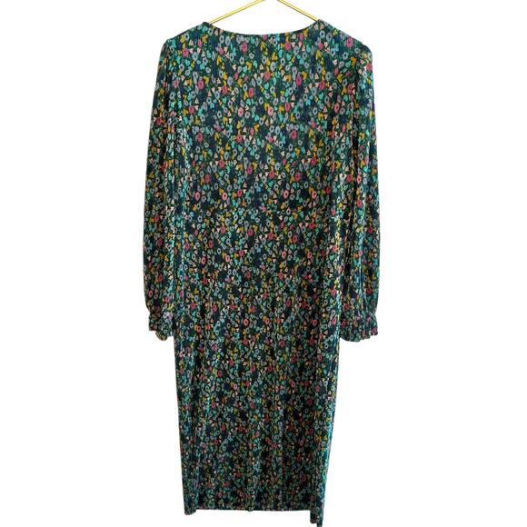 ASOS Design Midi Plisse Dress Green Floral Boho 12 - Picture 10 of 11